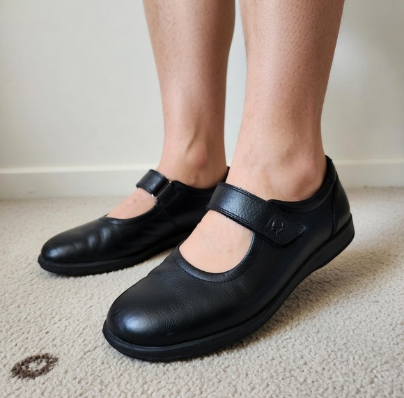 ECCO Shoes - ECCO Biom Life Mary Jane Black Leather Hook Loop Comfort Flats Women Sz 9 /40 G+
